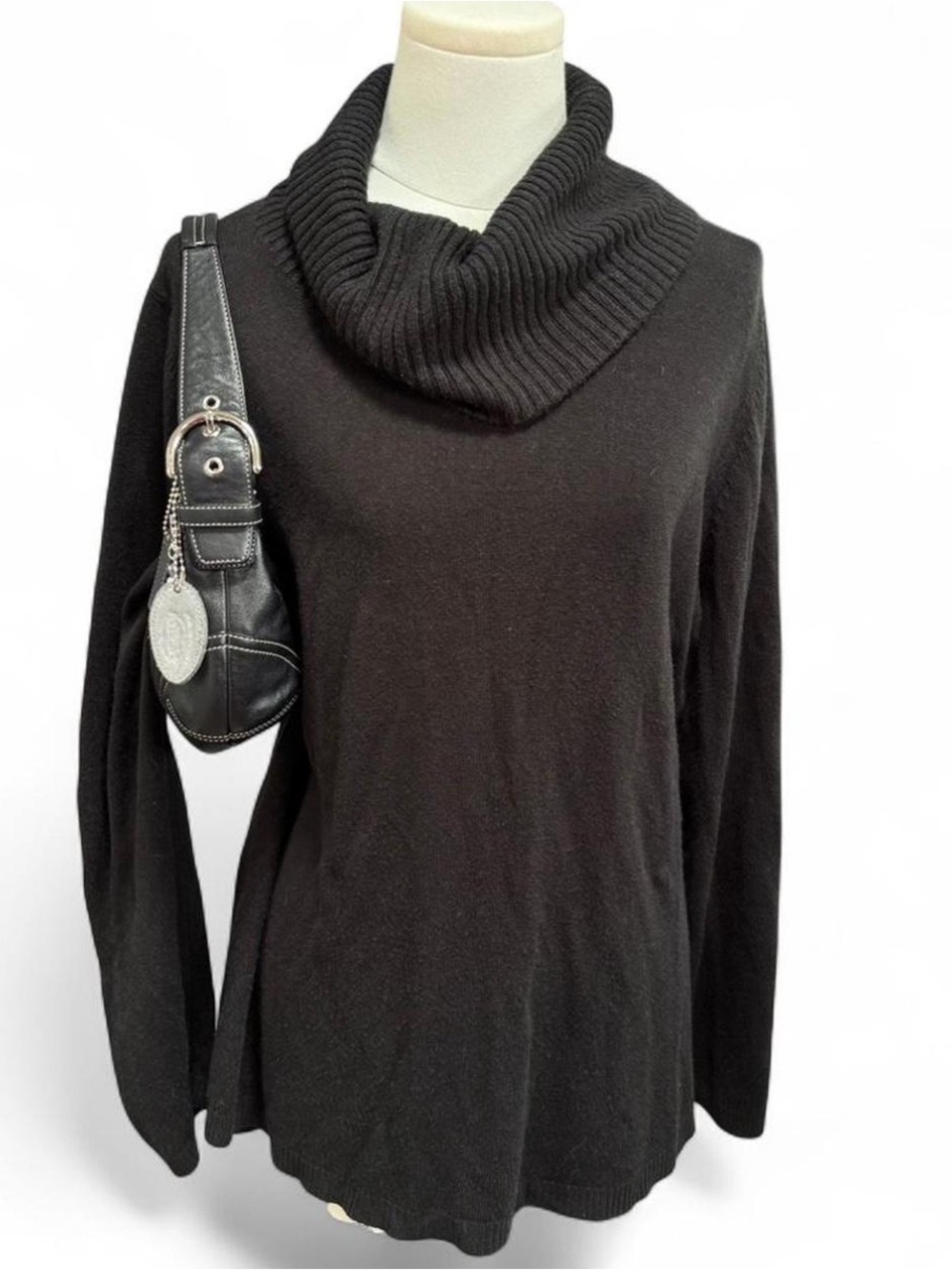 East 5th Black Cowl Neck Sweater